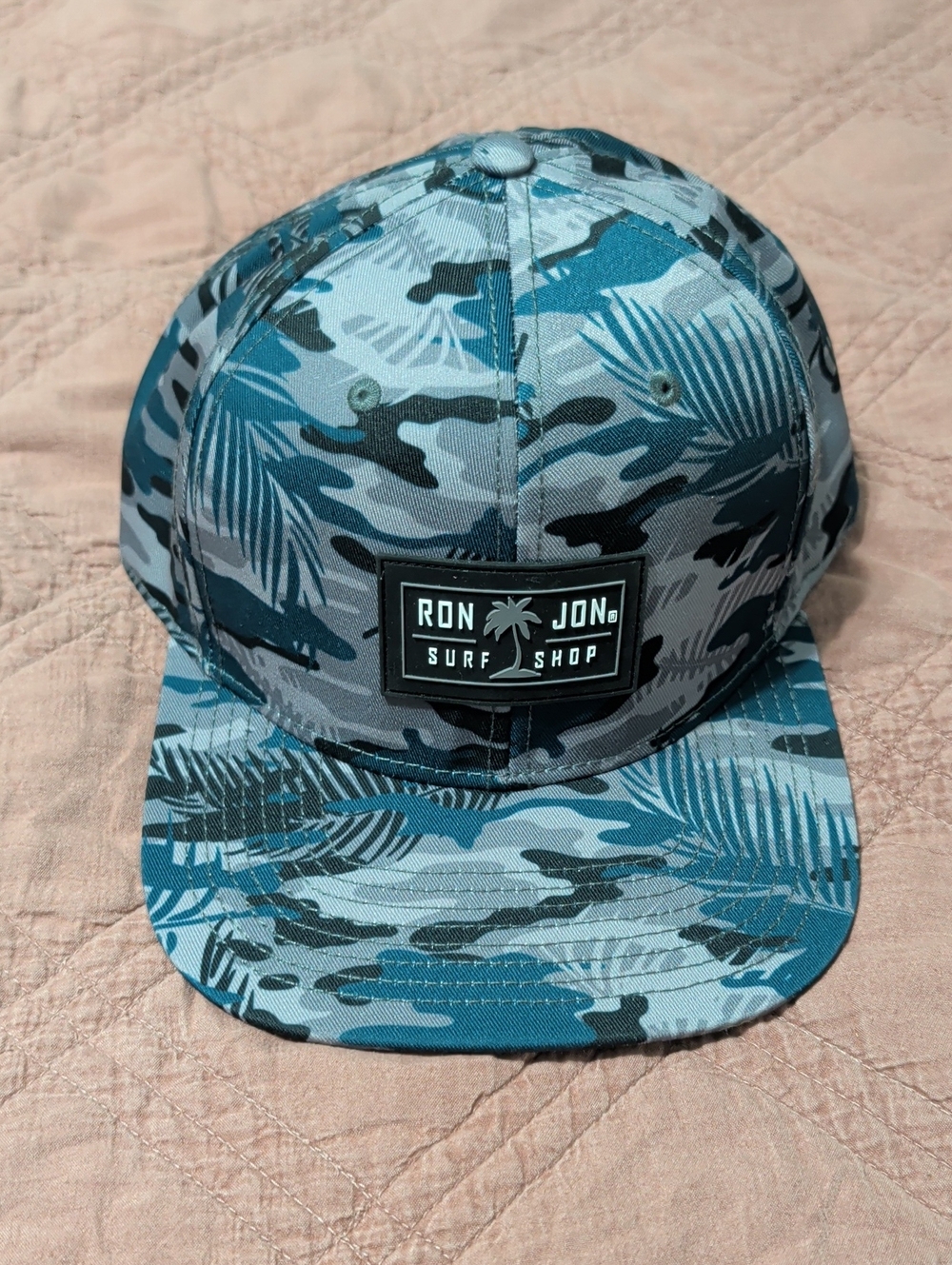 Ron Jon Teal and Gray Camo Snapback Hat